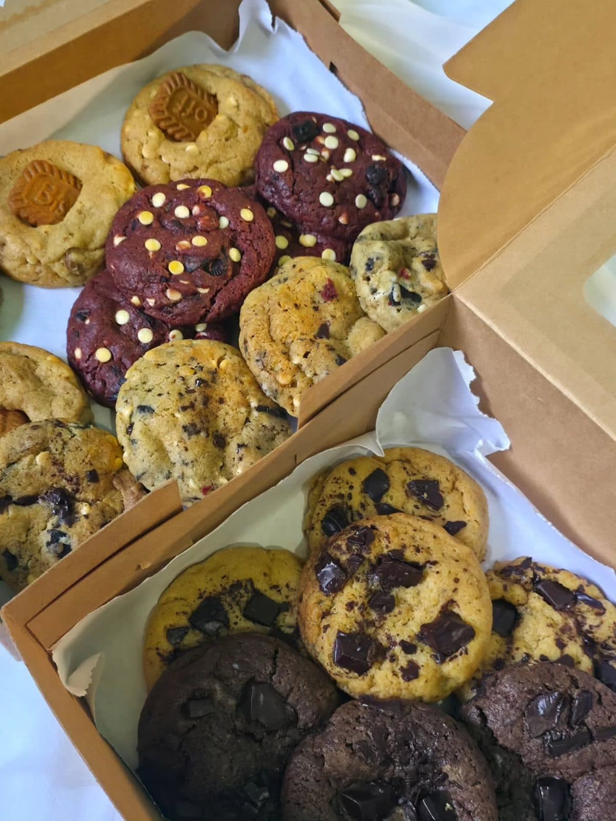 Box of assorted Bakeology cookies