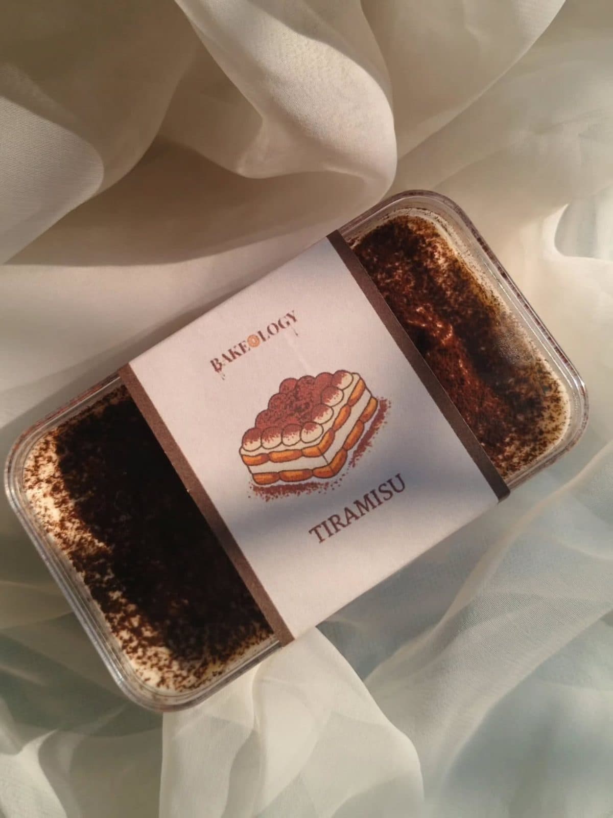 Bakeology classic tiramisu tub with branded label
